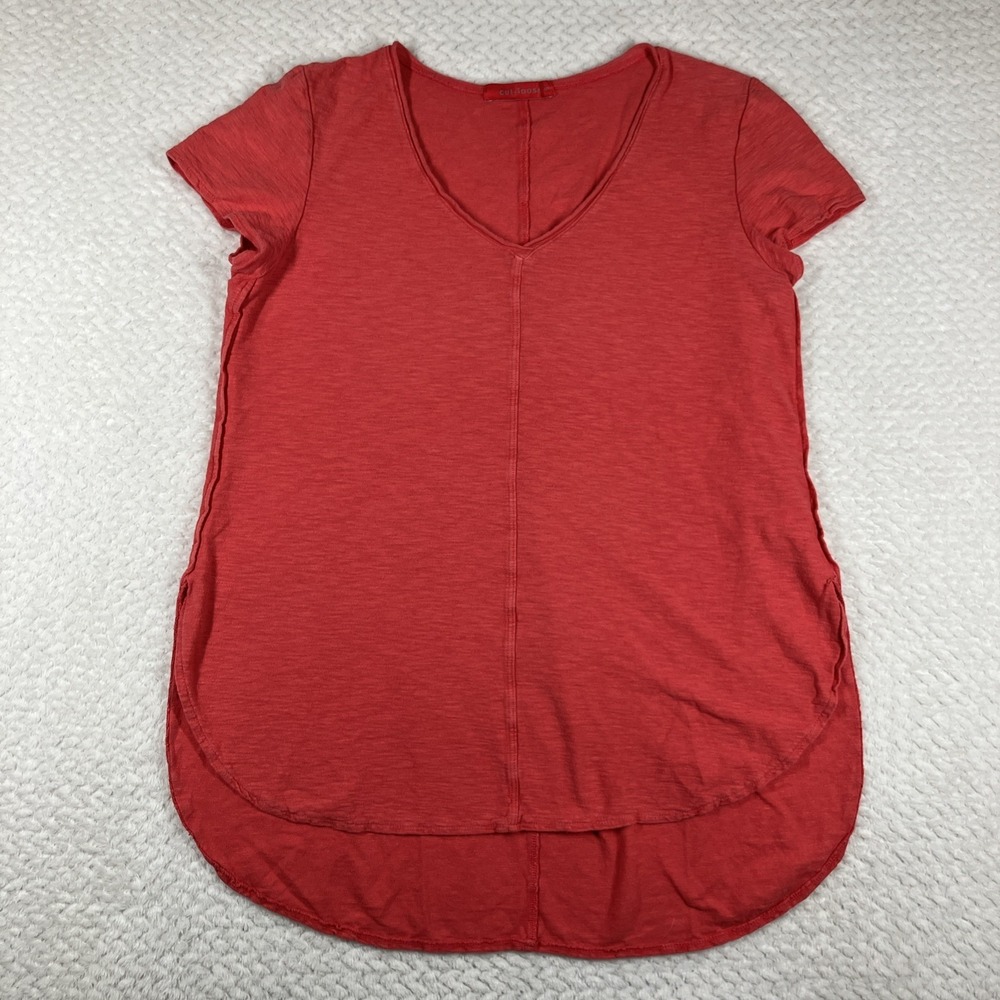 Cut Loose Women T-Shirt Small Pink Cotton Linen Lagenlook Casual USA